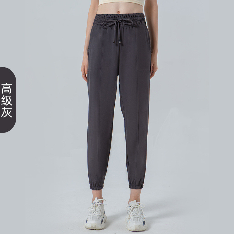 2026 ยุโรปอเมริกันสไตล์ใหม่ Quick-Drying หลวม Sweatpants ผู้หญิงเอวสูงรัดตัวโยคะกระเป๋ากางเกงลําลอง Drawstring Fit