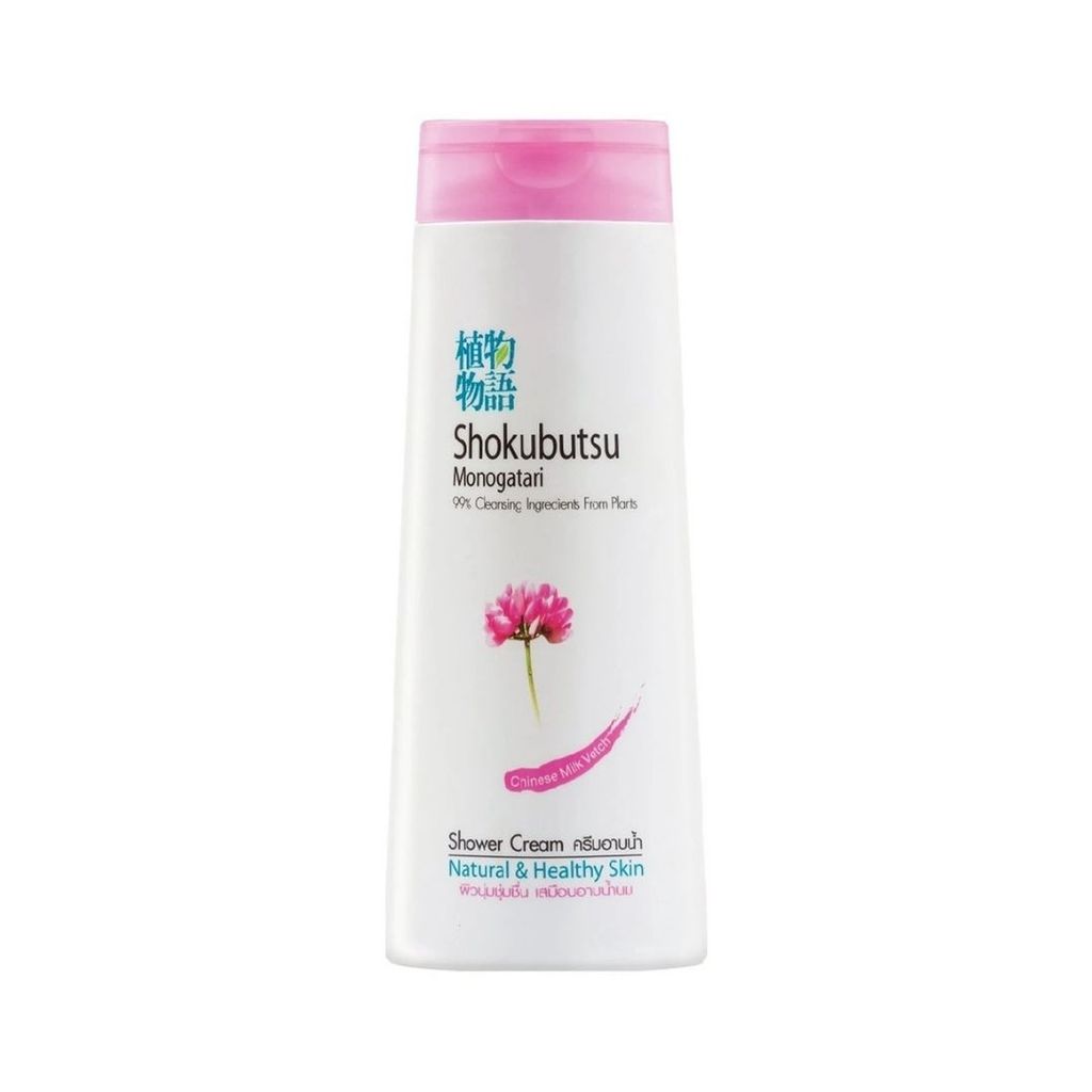 โชกุบุสซึ โมโนกาตาริ ครีมอาบน้ำไชนีสมิลค์เวทช์ Shokubutsu Pink Shower Cream 200ml.
