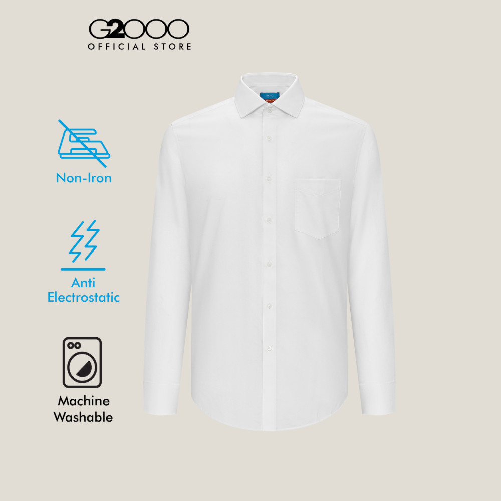 G2000 เสื้อเชิ้ตแขนยาวแบบทางการสำหรับผู้ชาย Smart Fit รุ่น 5112322200 สีขาว