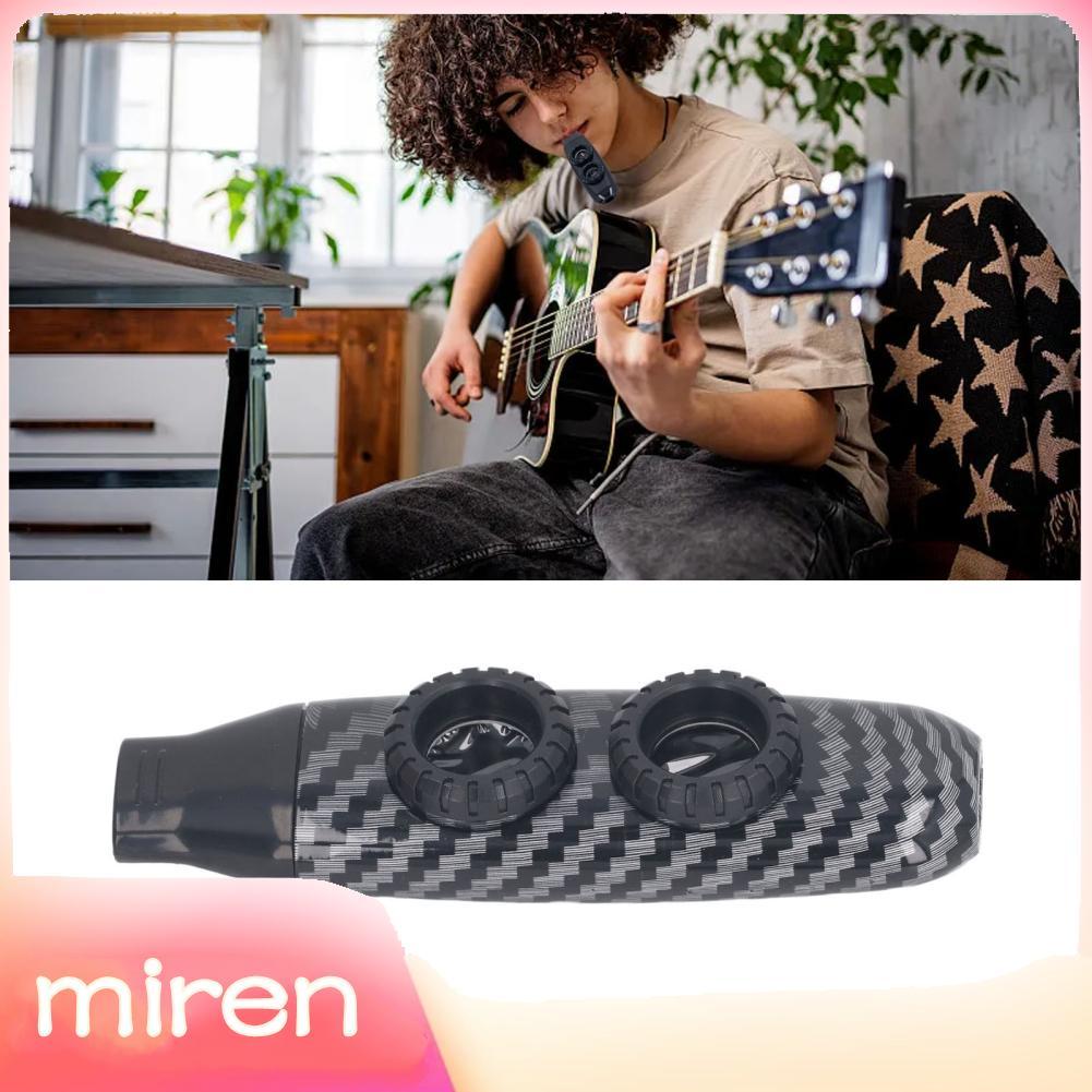 Miren-th Miren-th ขลุ่ย Kazoo ปรับโทน ABS เครื่องมือลม Dual Hole ไดอะแฟรมแบบวงกลมสำหรับตั้งแคมป์เดินป่า (ลาย)