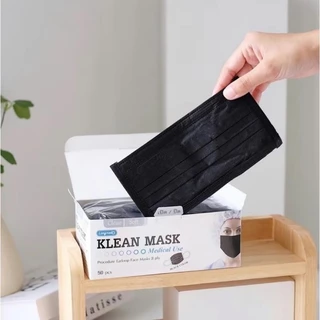 (5กล่อง) Klean Mask คลีนมาส์ก หน้ากากอนามัย สีเขียว สีชมพู สีฟ้า สีขาว สีดำ