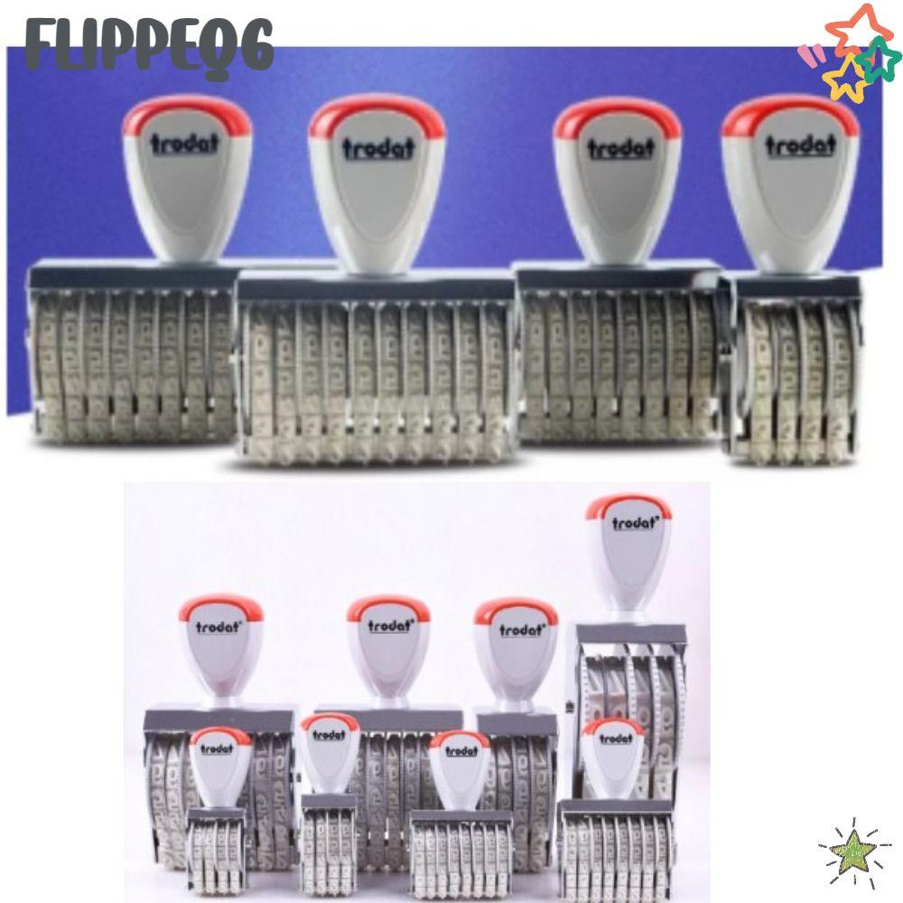 FLIPPEQ6 Roller Stamps, 3 ,4 , 5, 6, 8, 10, 12,or 14 หลักแสตมป์ตัวเลขส่วนบุคคล, DIY ตัวอักษรความสูง 3-18 มม.เปลี่ยนธุรกิจแสตมป์ Office