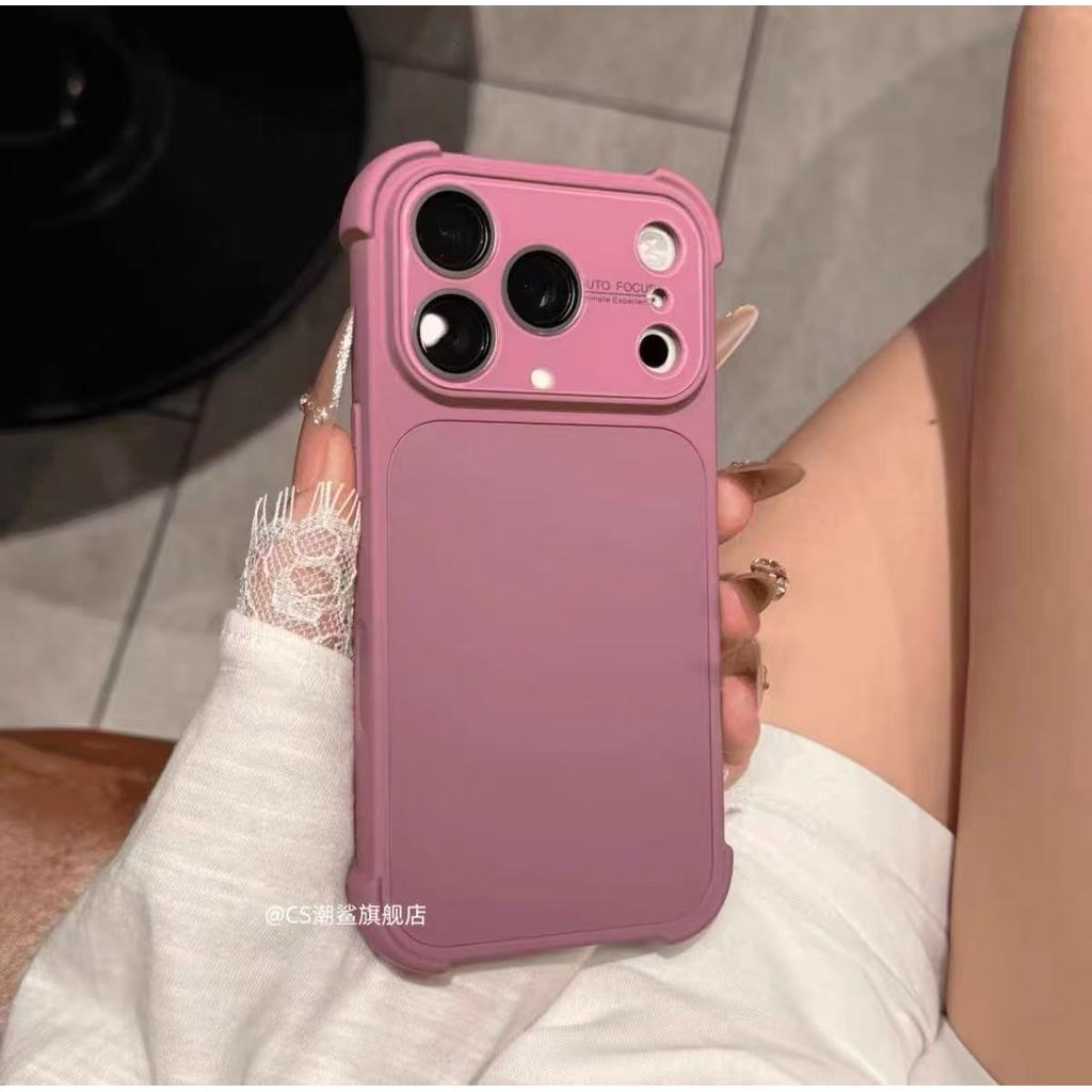 หรูหราซิลิโคนเหลวหน้าต่างขนาดใหญ่สี่มุมกันกระแทกเคสโทรศัพท์เหมาะสําหรับ ไอโฟน 17 มือโปร สูงสุด 16 15 14 13 มือโปร สูงสุด ปลอกเลนส์กล้องป้องกันเต็มปกหลัง ไอโฟน