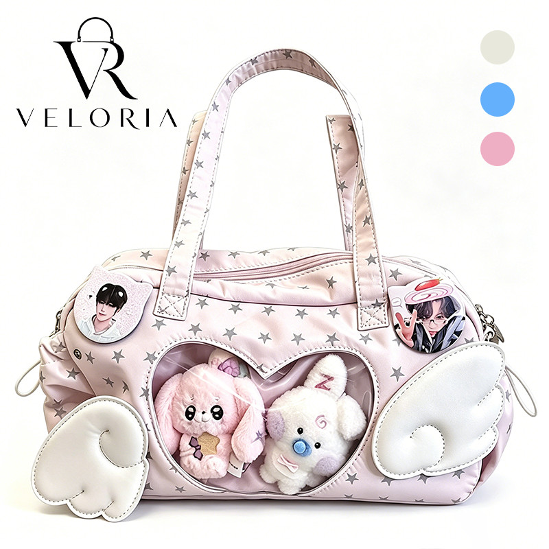 กระเป๋า Angel y2k ita bag กระเป๋าสะพายไหล่สไตล์เกาหลี ลวดลายดาว สามารถโชว์goodsได้ เหมาะสำหรับไปดูคอนเสิร์ต