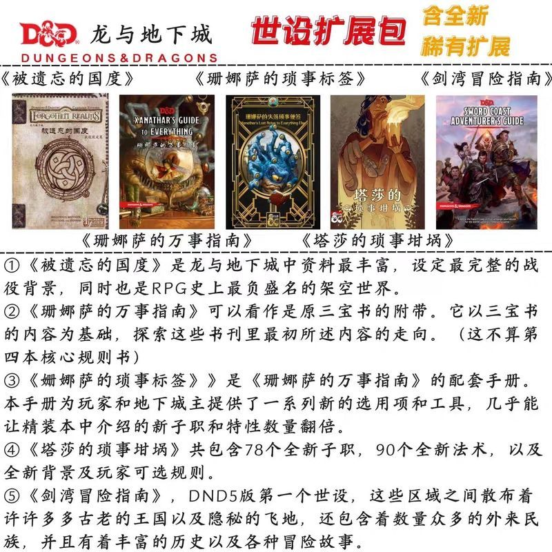 คู่มือผู้เล่น DND5R Dungeons และ Dragons Sambo Book 5E Rule โมดูลแผนที่มอนสเตอร์หนังสือภาพประกอบขยาย