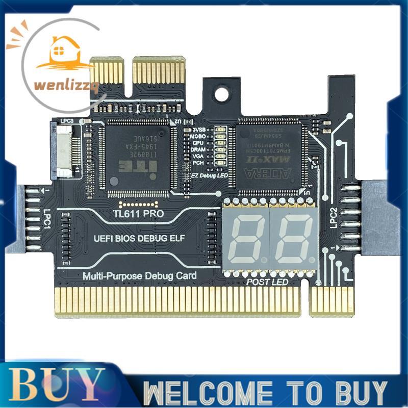 การ์ดวินิจฉัย TL611 PRO, การ์ดวินิจฉัย Pcie สําหรับเมนบอร์ด Pci ตั้งโต๊ะและแล็ปท็อป (สีดํา)