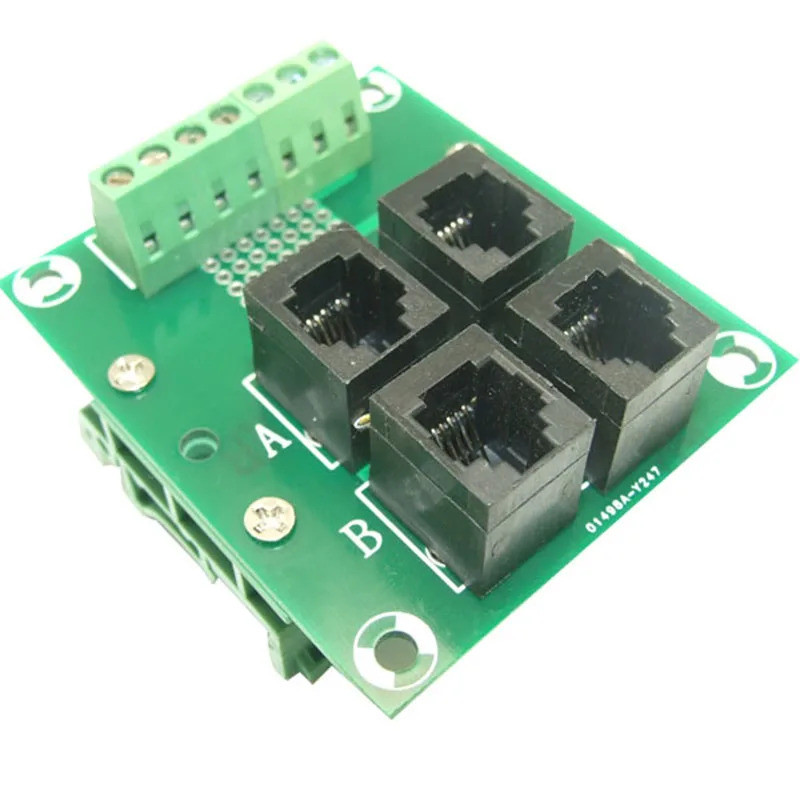 RJ11/RJ12 Breakout board RJ11splitter RJ11/RJ12 อะแดปเตอร์ Din Rail ติดตั้ง RJ12 splitter