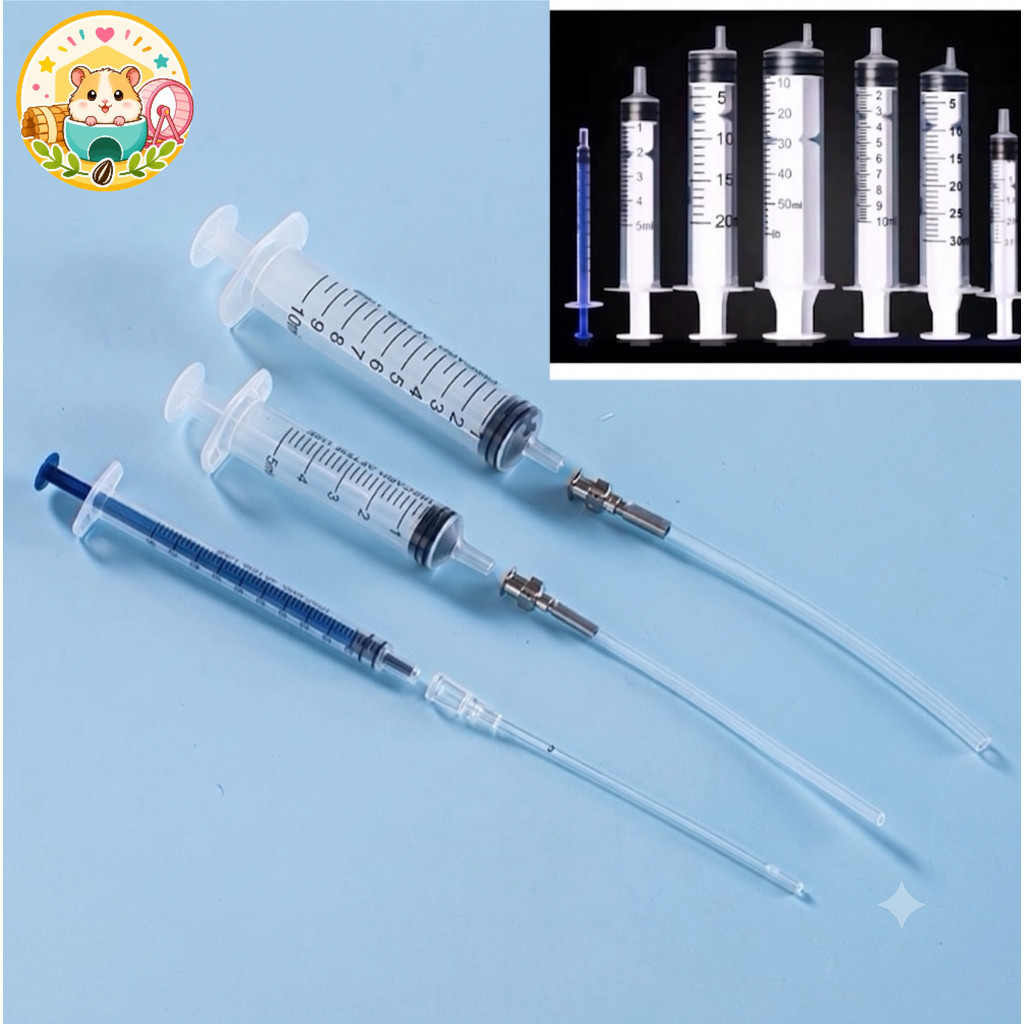 ็Hamster.lover ไซริ้งค์ป้อนอาหารนก 10ml/20ml/30ml/50ml พร้อมข้อต่อเหล็ก ข้อต่อพลาสติก สายป้อนอาหารลูกนก สัตว์เอ็กโซติก