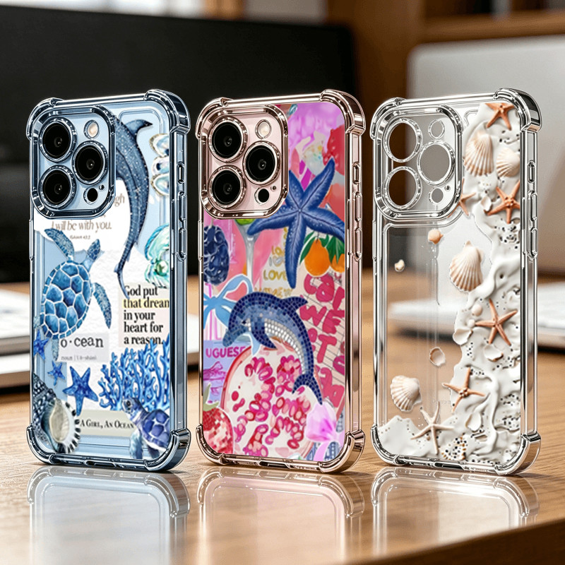 เคสโทรศัพท์สําหรับ Honor 600 PRO 400 400i MAGIC 7 LITE X6D X8D X7D X9D X8C X6C X9A X5B X5C น่ารัก Blue Ocean สัตว์ชุบโปร่งใสกันกระแทกปกอ่อน
