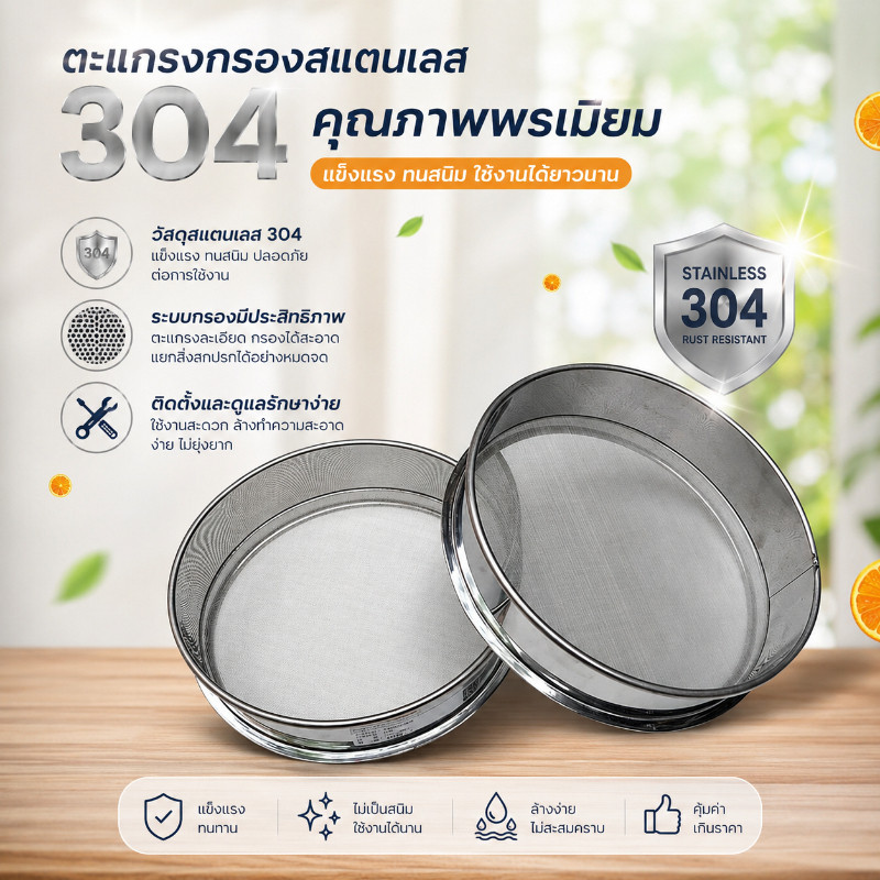 COD ตะแกรงกรองตู้ปลา สแตนเลส 304 กรองขี้ปลา 200 Mesh กันสนิม ทนทาน อุปกรณ์ตู้ปลา