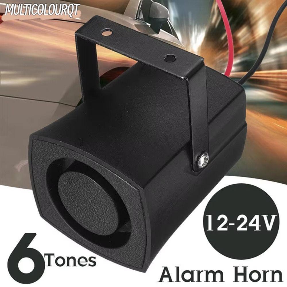 MULTICOLOURQT สัญญาณกันขโมยรถยนต์, Slim ที่มองไม่เห็น 105db รถ Police Fire Alarm Horn, ปฏิบัติเสียงดัง 6 โทน Looping เสียงไซเรนเตือนอัตโนมัติใช้ทั่วไป