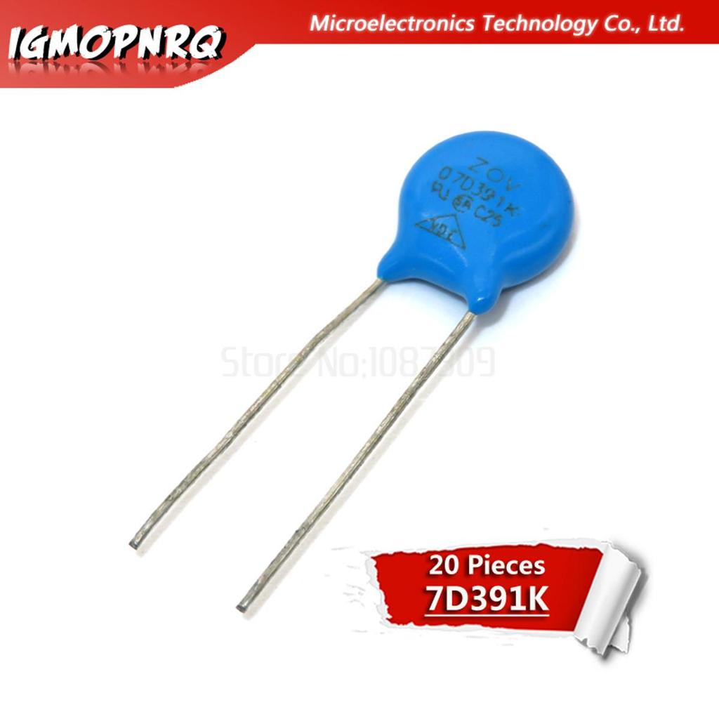 20 ชิ้น varistor 07D391K 390V piezoresistor 7D391K 7D391