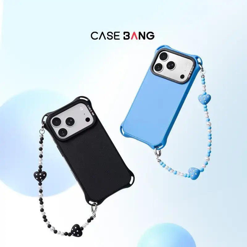 CASEBANG พวงกุญแจโทรศัพท์รูปหัวใจคู่ เข้ากันได้กับโทรศัพท์มือถือและเคสส่วนใหญ่