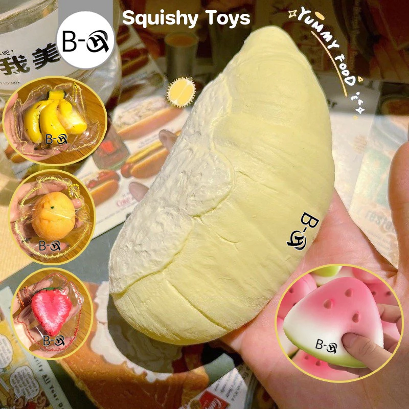 BHQ ของเล่นบีบทุเรียน Squishy Toys ของเล่นผลไม้ ของเล่นบีบ ของเล่นคืนรูปช้า