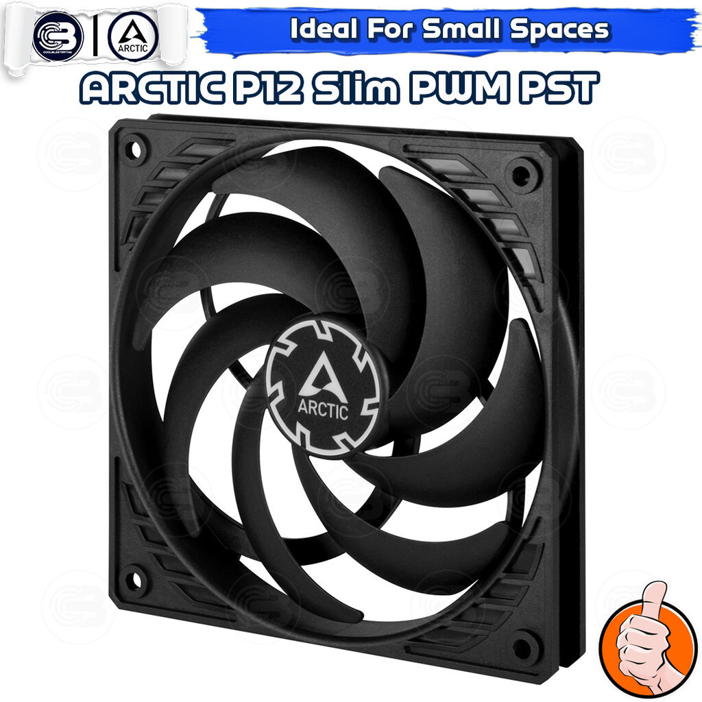 [CoolBlasterThai] ARCTIC P12 SLIM PWM PST (size 120 mm.) PC Fan Case ประกัน 6 ปี