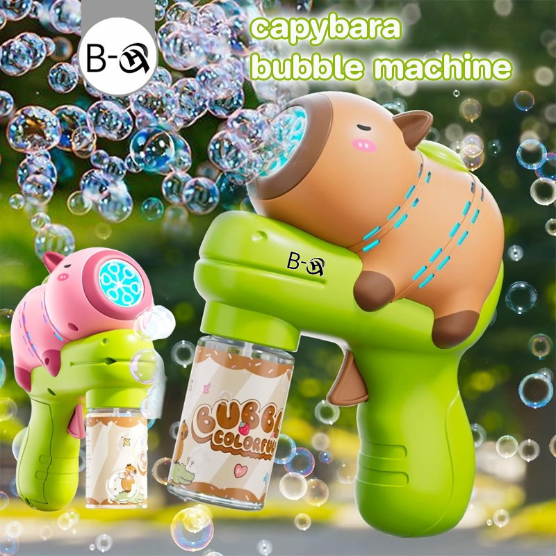 BHQ capybara bubble machine เป่าฟองอัตโนมัติ ปืนยิงฟองสบู่ ฟองมีมากมาย