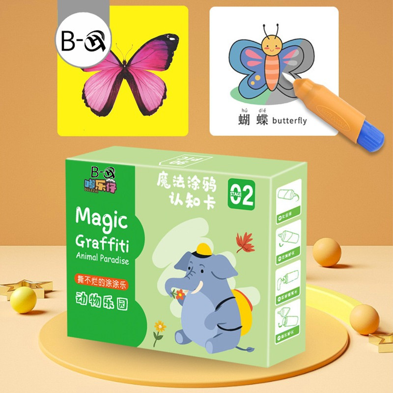 BHQ การ์ดคําศัพท์ แผ่นการ์ดคำศัพท์ระบายสี ของเล่นเสริมการเรียนรู้ สําหรับเด็ก ส่งเสริมพัฒนาการทางสมองในเด็ก