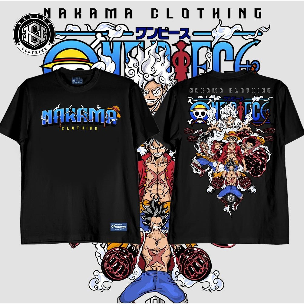 เสื้อผ้า NAKAMA ONEPIECE LUFFY เกียร์ทั้งหมดสําหรับกราฟิกผ้าฝ้าย TSHIRT สําหรับผู้ชายและผู้หญิง