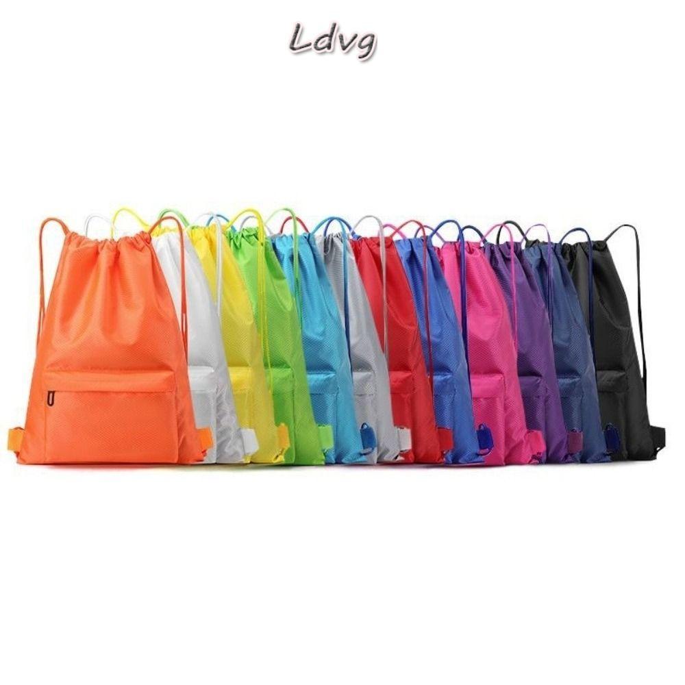LDVG กระเป๋ายิม เชือกรูด,กระเป๋าออกกําลังกายความจุขนาดใหญ่สีทึบ,แบบพกพาน้ําหนักเบากันน้ําสายรัดปรับได้กีฬากระเป๋าเป้สะพายหลัง