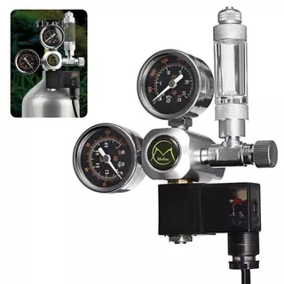 ชุดหัวเรกกูเรเตอร์ CO2 Mufan ครบชุด พร้อมโซลินอยด์วาล์วและนับฟอง Bubble Counter เกลียว G5/8 สําหรับตู้ปลา