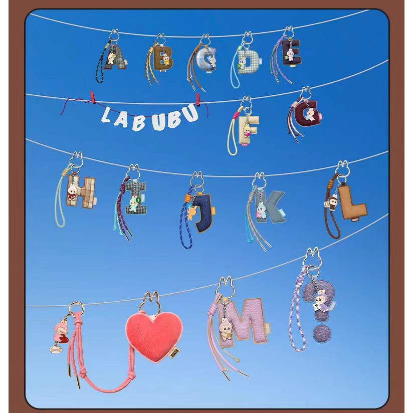 POPMART Labubu V4 THE MONSTERS PIN FOR LOVE Series LETTER PENDANT กระเป๋าถือน่ารักสําหรับสาวเป็นของขวัญ XJJT