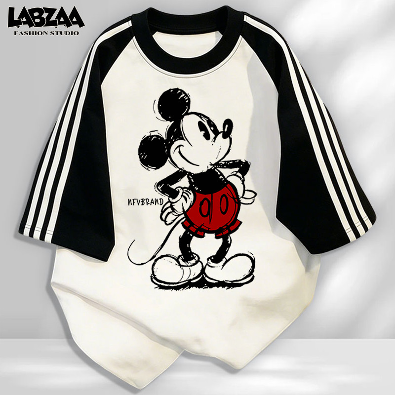 【จัดส่งจากกรุงเทพฯ】LABZAA มาใหม่✨ลายการ์ตูนมิกกี้เมาส์ เสื้อครอปแขนสั้น ดีไซน์ยอดฮิต ทรงสวยไม่รัดตัว YG4937