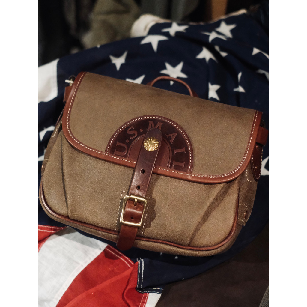 US MAIL First Layer Cowhide Frosted Leather Classic Messenger Bag Shoulder Messenger Female Bag