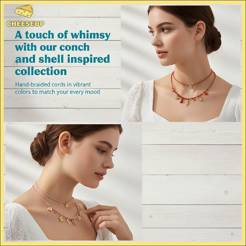 ส่วนบุคคลวินเทจทอเชือกโซ่ Nelace Boho Ocean สไตล์จี้อุปกรณ์เสริมสําหรับฤดูร้อนเวลาเหตุการณ์