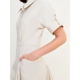 [Pomelo] เดรสยาวคอปก / Button Front Collared Midi Dress