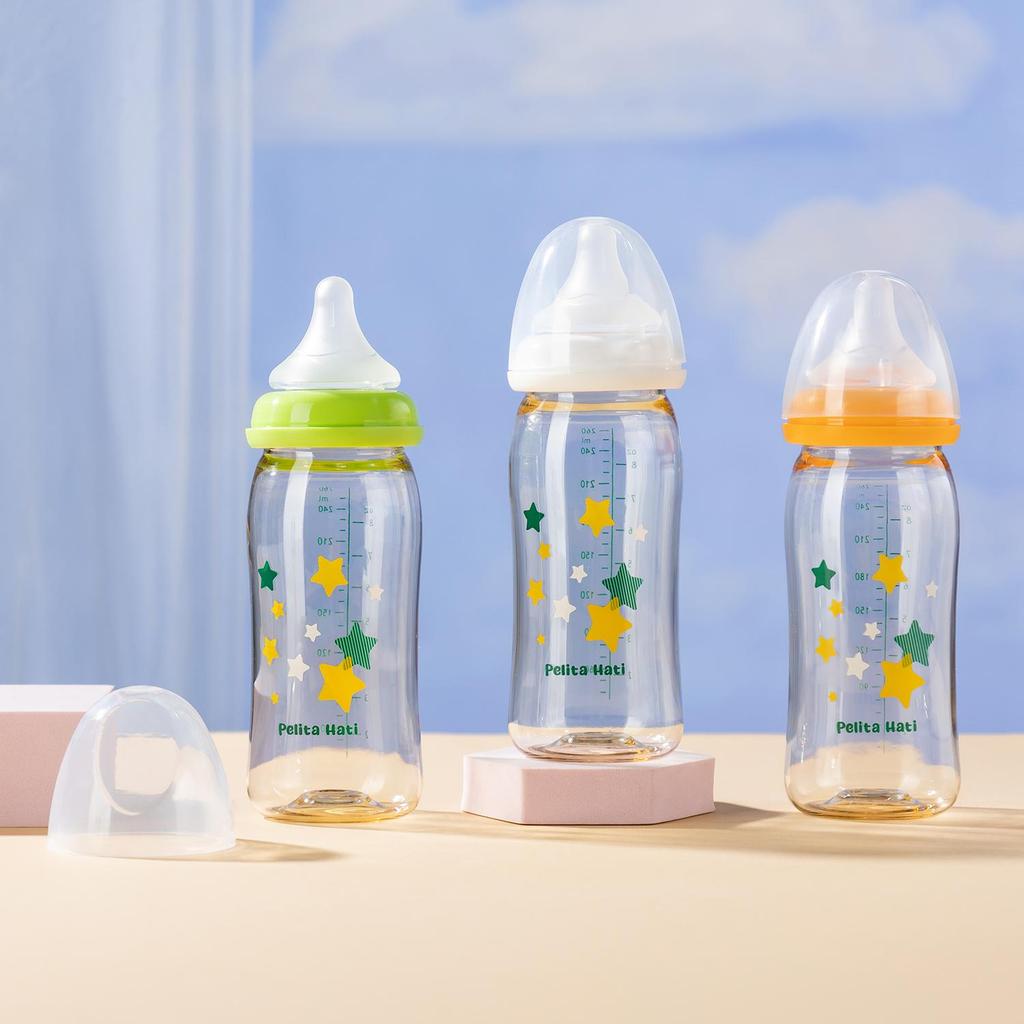 260ML Baby 5 ซม.ขวดนมคอกว้าง PPSU Botol Susu Anti Colic พร้อมจุกนม Teat Pigeon สไตล์เดียวกัน