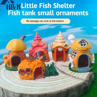 [H&K] เห็ด Conch House Shelter Aquarium ภูมิทัศน์ตกแต่งถังปลาตกแต่งเครื่องประดับถังปลากุ้ง Hiding Shelter {th}
