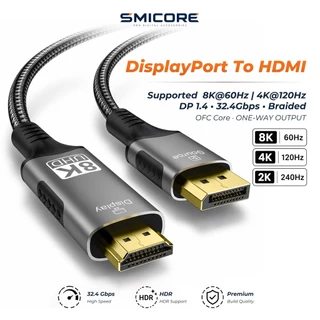 8K DisplayPort 1.4 to HDMI 2.1 Cable รองรับ 8K60Hz 4K120Hz 2K240Hz HDR PC Gaming TV ทางเดียว