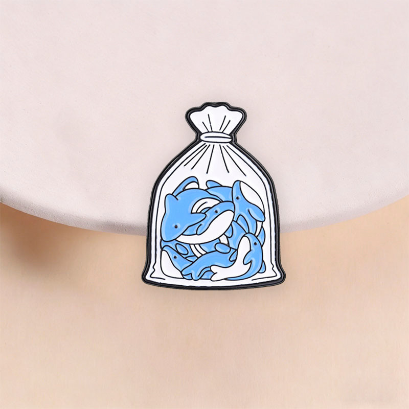 Creative Marine สัตว์เคลือบ Pin กระเป๋าเด็ก Dolphin ออกแบบเข็มกลัดสําหรับกระเป๋าเป้สะพายหลังหมวกตกแต่งของขวัญสําหรับคนรักมหาสมุทร