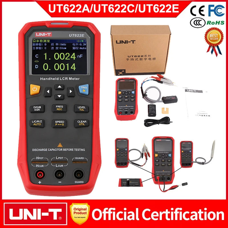 Top pick UNI-T LCR Meter UT622A UT622C UT622E มัลติมิเตอร์แบบดิจิตอล ESR Capacitor สัญญาณความถี่เหนี