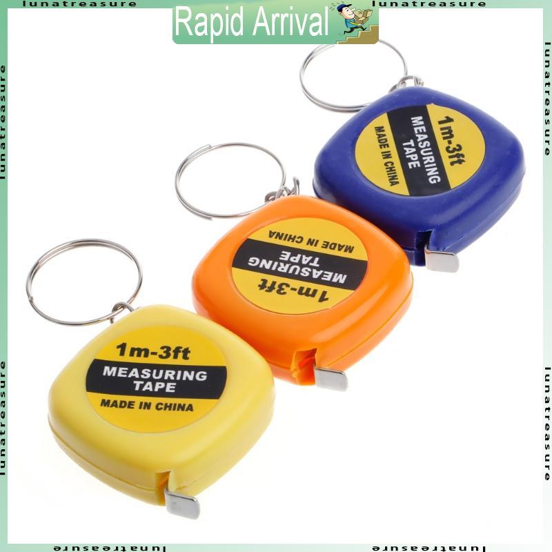 Easy Retractable Ruler Tape Measure Mini Portable Pull Ruler Keychain 1m/3ft
