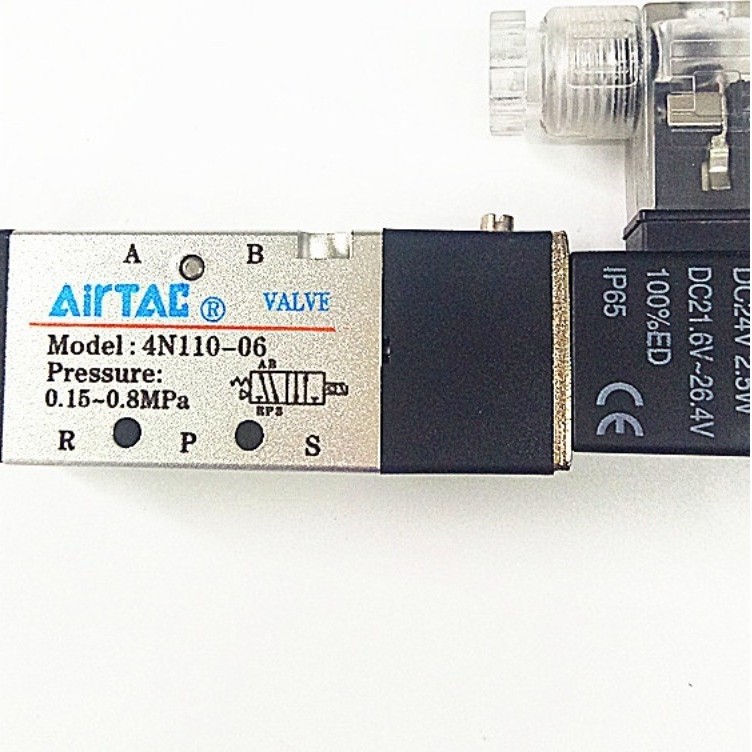 AIRTAC 4N110-06 DC24V โซลินอยด์วาล์วห้าทางสองตําแหน่ง