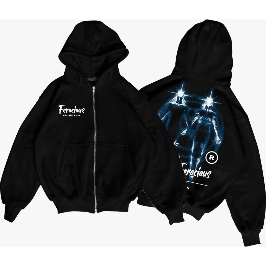 Black Project Astral Premium Quality Street Wear Boxy Zipper Hoodie Sweater Jacket