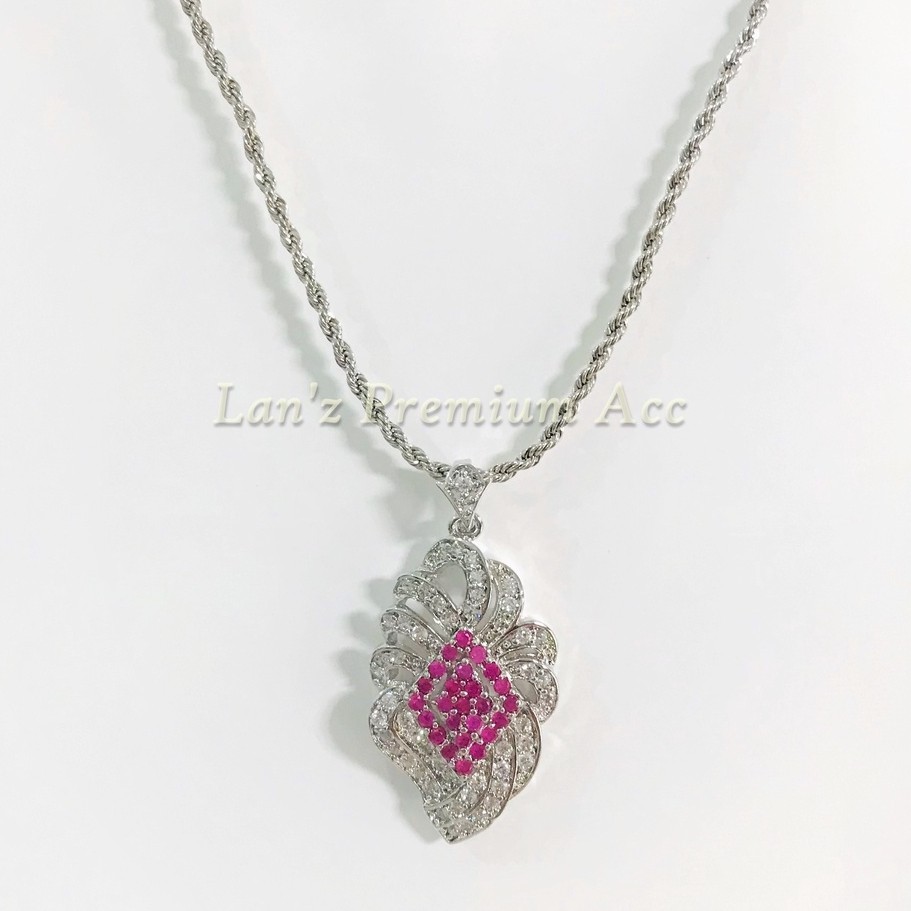สร้อยคอจี้เงิน Dahlia Titanium 22K