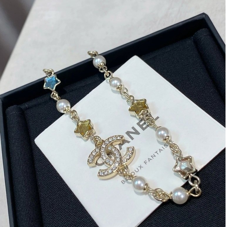 CHANEL Chanel [สร้อยคอคู่ c Star Color Diamond]--CC