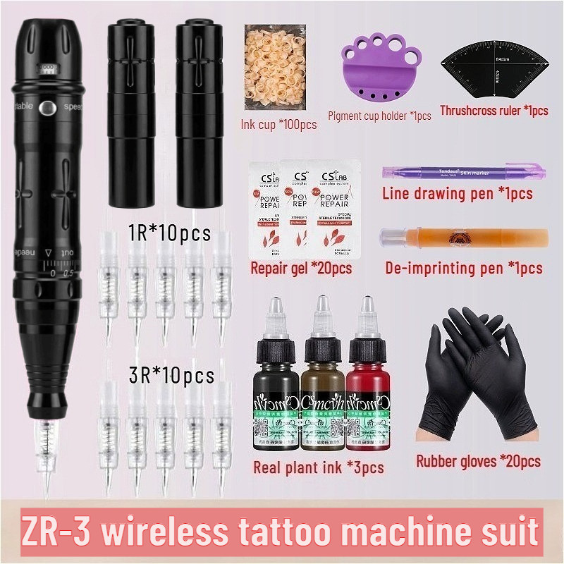 "มีจําหน่าย" ปากกาสักกึ่งถาวร ZR-3 ชุดเครื่องไร้สาย PMU eyebrow Lip liner Micro-ย้อม Lip gloss professional Micro-Tattoo ปากกาชุดอุปกรณ์ ราคาถูก Shopee Lazada