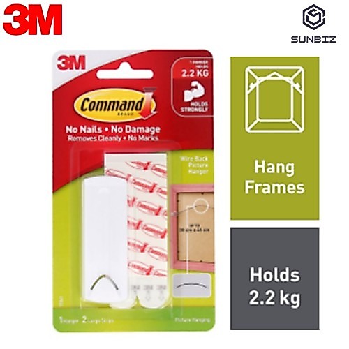 3M Command Wire Back Hanger (Holds Up To 2.2kg) (1 ชิ้น/ชิ้น) รูปภาพแขวนกรอบ Hook Wall Organizer Han