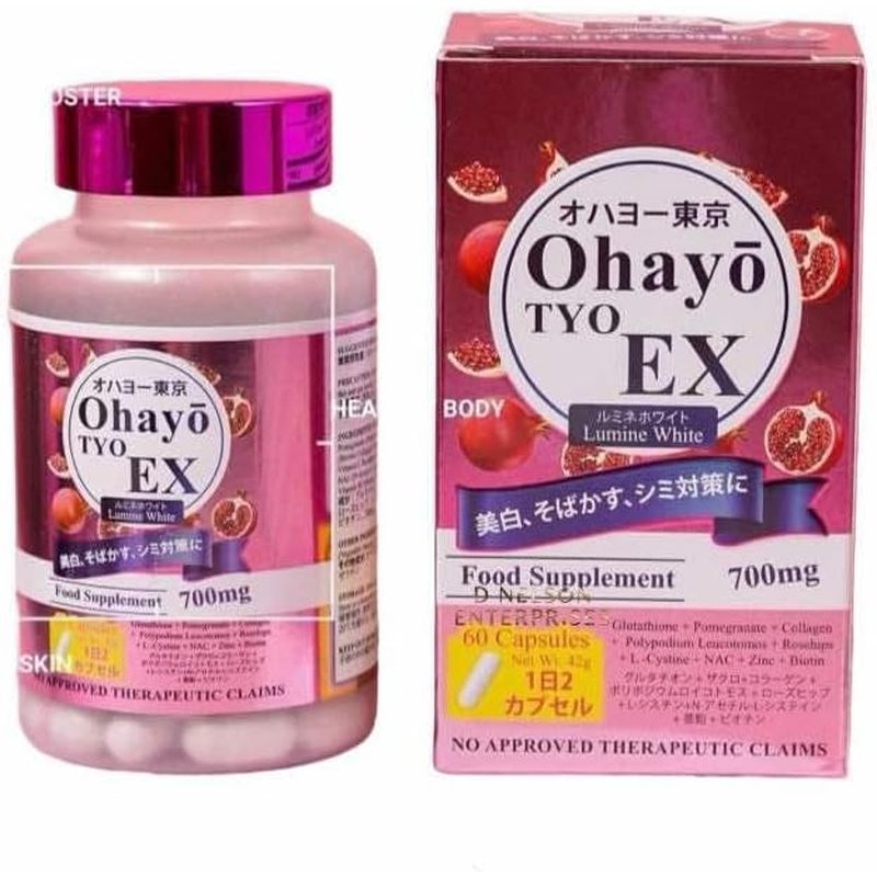 EX OhayoTYO Capsules Glutathione 60 Lumine White 700mg,