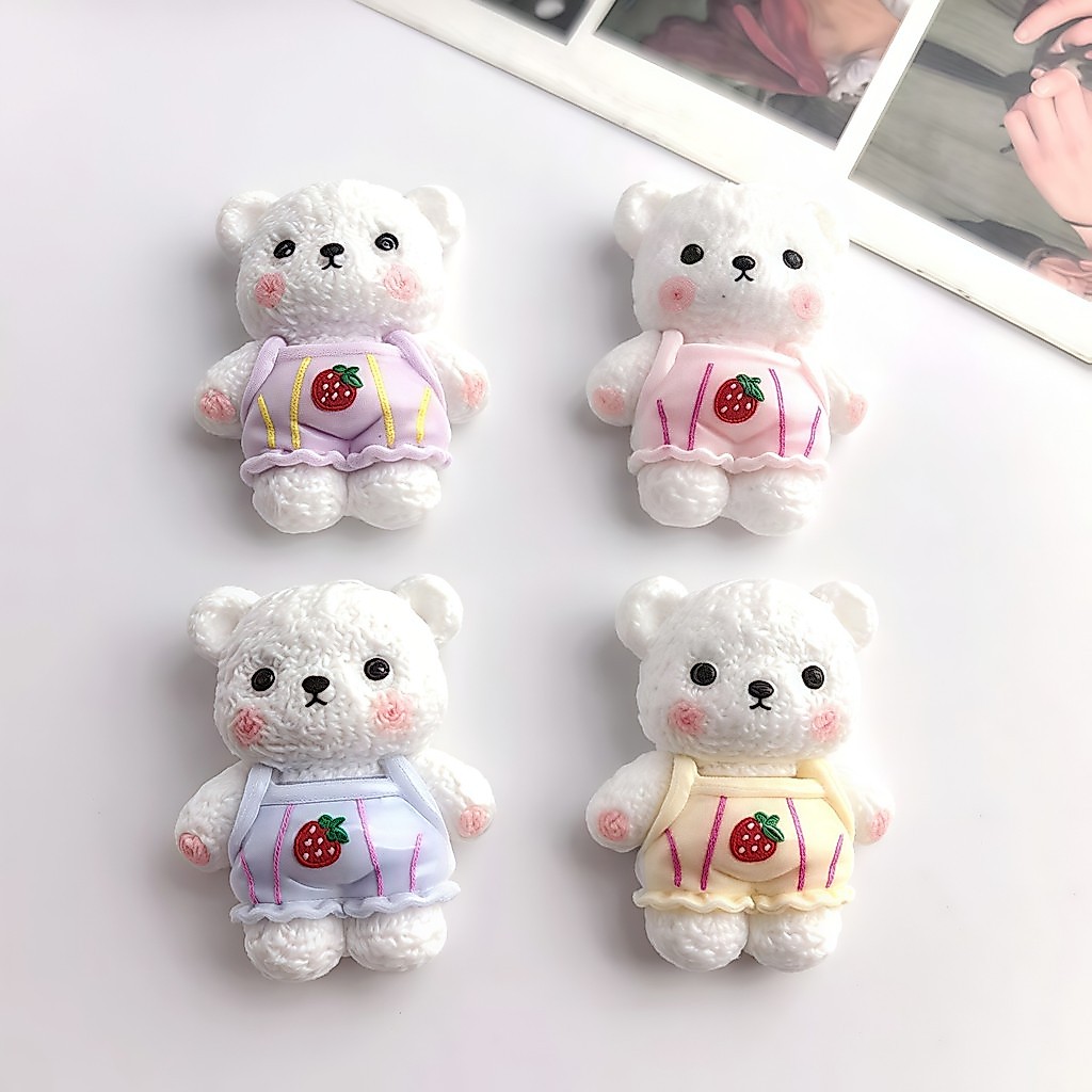 10 ชิ้นหมีน่ารักดอกไม้ Rompers เรซิ่น Charms สําหรับ DIY (15-16)