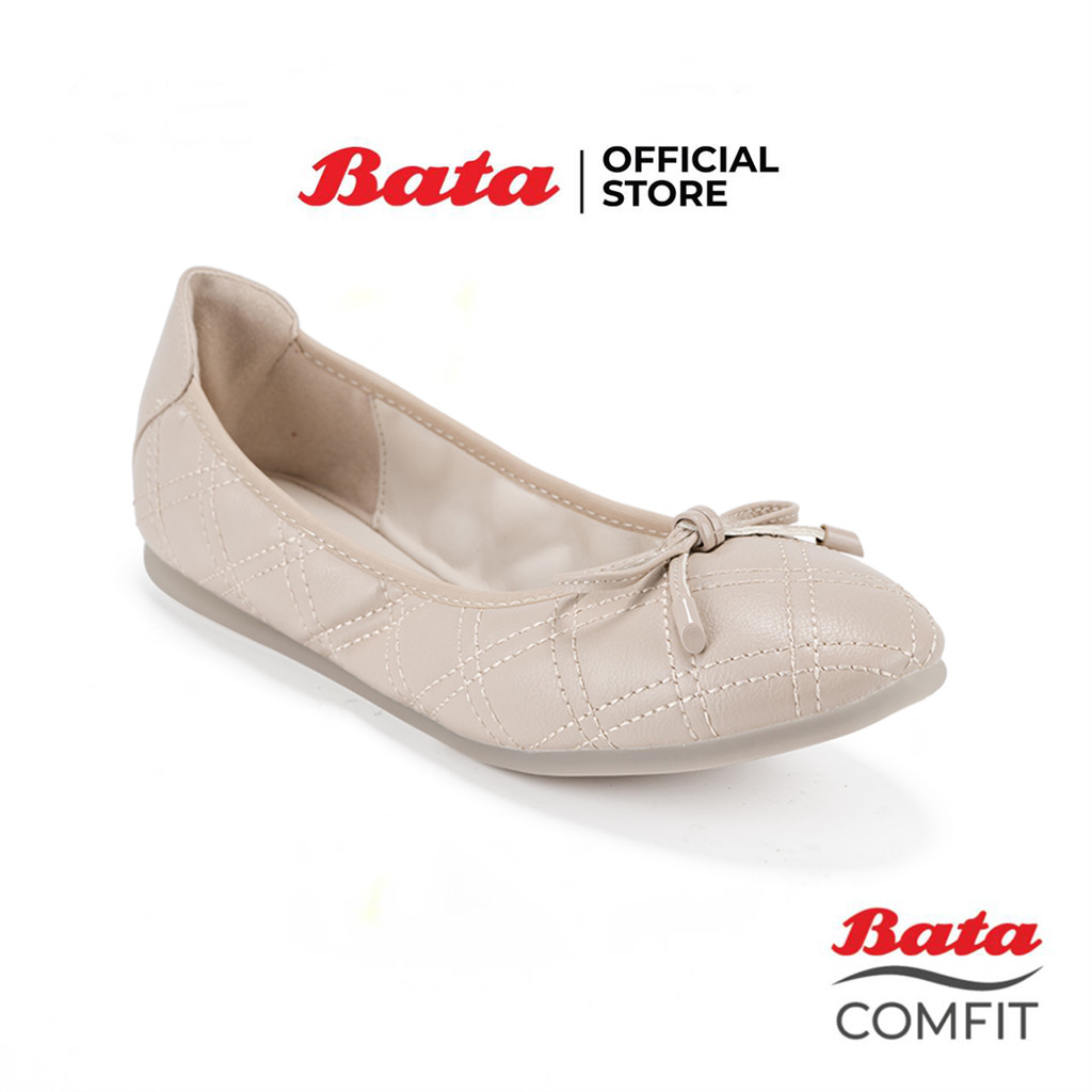 Bata บาจา Comfit รองเท้าเพื่อสุขภาพ บัลเลลิน่า เทคโนโลยีคุชชั่น สำหรับผู้หญิง รุ่น CATALEYA สีฟ้า 5519232 สีเบจ 5518232