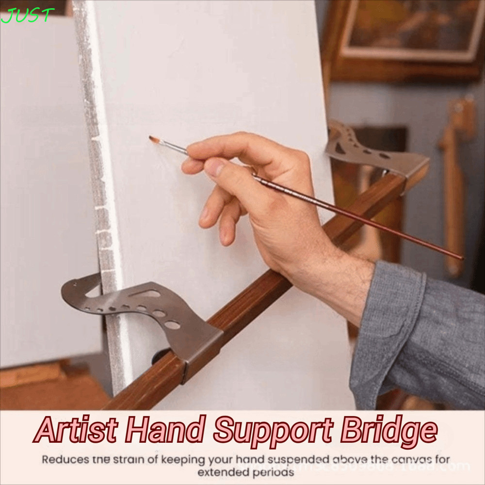 JUST Artist Hand Support Bridge, ไม้แข็งแรงภาพวาดสีน้ํามันขาตั้งรองรับ,ทนทานปรับความสูงมุมแขวนออกแบบมั่นคงจิตรกรผู้ถือวาดภาพการประดิษฐ์ตัวอักษร