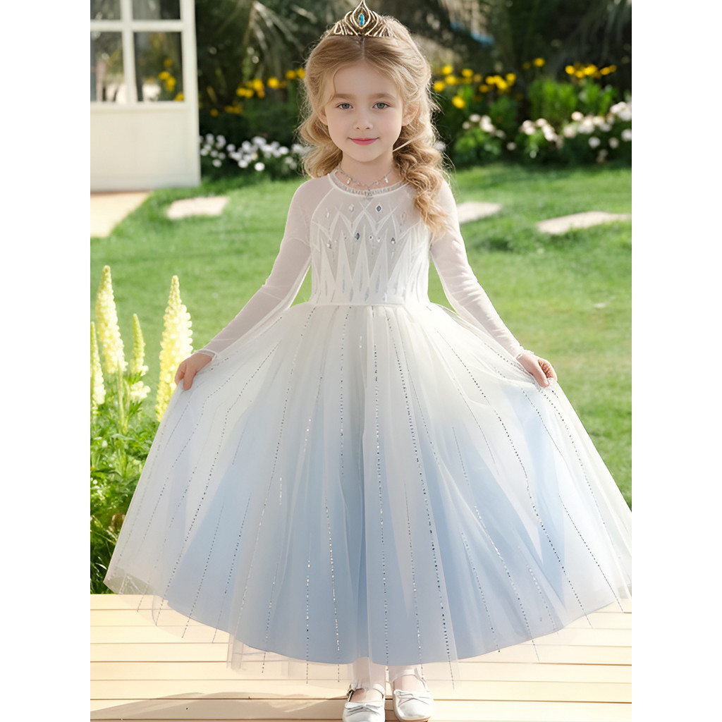 Girl Fairy Tale Princess Series Elsa Princess Dress Girl Birthday High-Fixed Dress Baby Girl Gradien