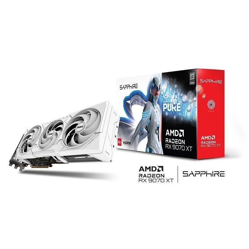 Sapphire AMD Radeon RX9070XT Polar เกมกราฟิกการ์ดยี่ห้อใหม่ 50 ซองสีแดง o