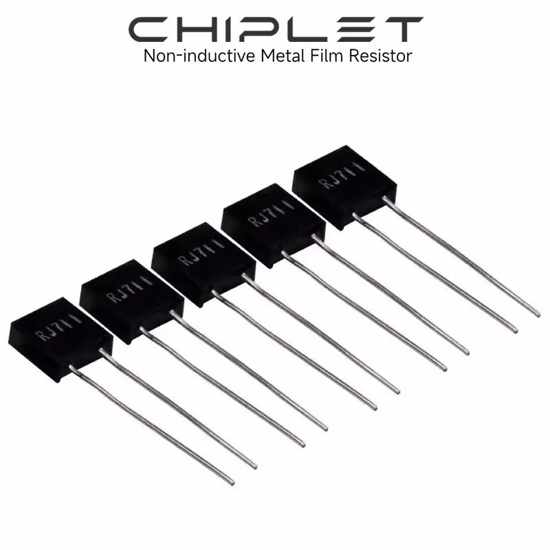 2PCS RJ711 Non-Intective โลหะตัวต้านทานฟิล์ม 0.5W 1/2W 0.01% Sampling ความต้านทาน 200R 250R 300R 500