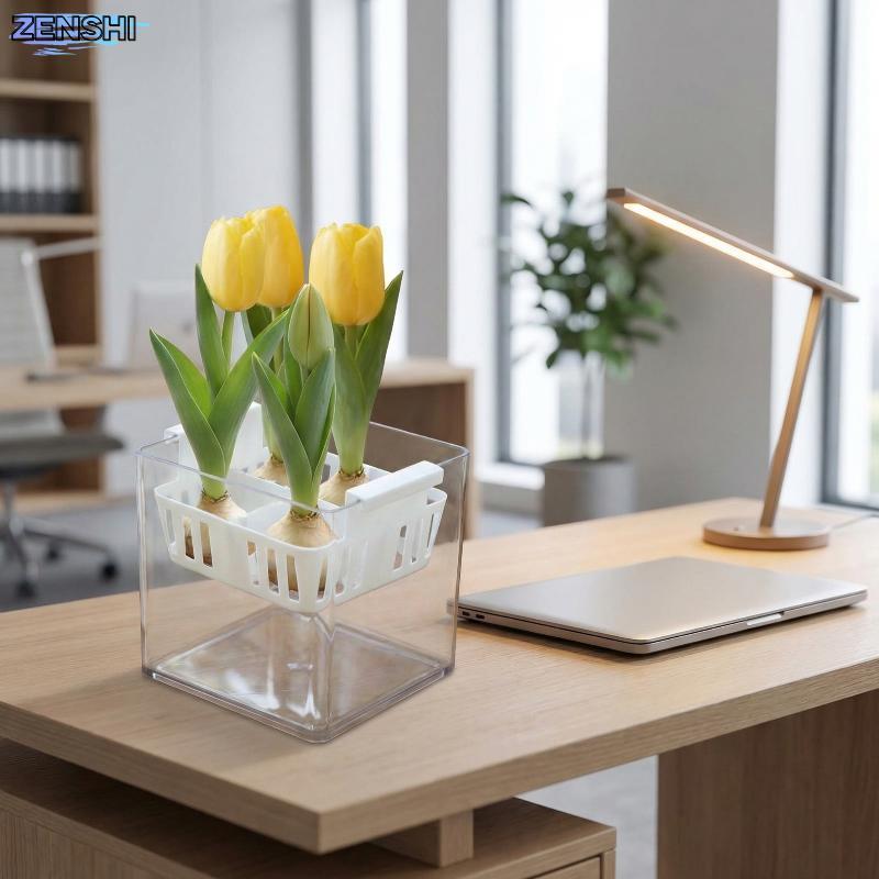 [Zen-t] Tulip Grow Kit สําหรับอ่างอะคริลิคบ้านในร่มพร้อมตะกร้า Cheing 4 5 หลุม Stable หลอดไฟปลูกอุปกรณ์เสริม