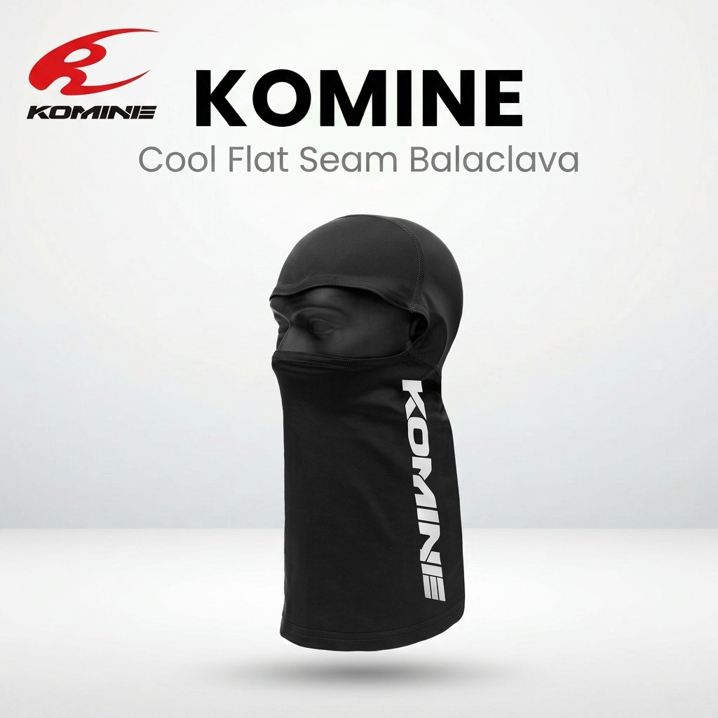 โม่งคลุมศีรษะมอเตอร์ไซค์ KOMINE AK-365 Cool สีดำ | KOMINE AK-365 Cool Flat-Seam Balaclava, Black